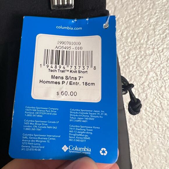 Columbia Men’s Black Tech Trail Running Athletic Shorts Size Small - Picture 2 of 9